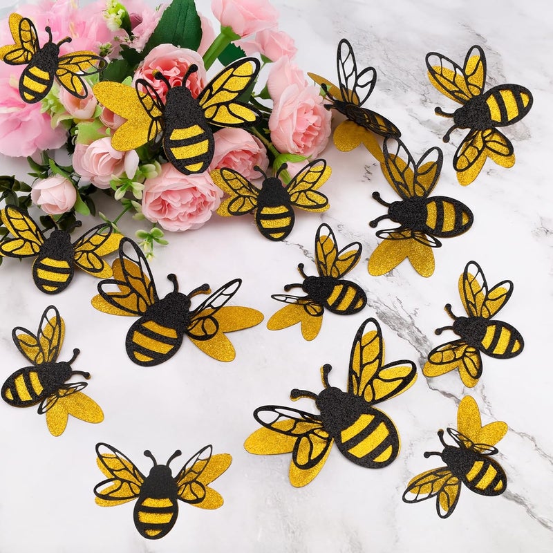 Pretwad 24 PCS 3D Bee Wall Stickers - 2 Size Realistic Honey Bee Decor, Tiny Bees Wall Decals Double Layer, Removable 3D Honey Bees Stickers for Home, Party,Crafts, Embellishments, Clings & Nursery - Image 1